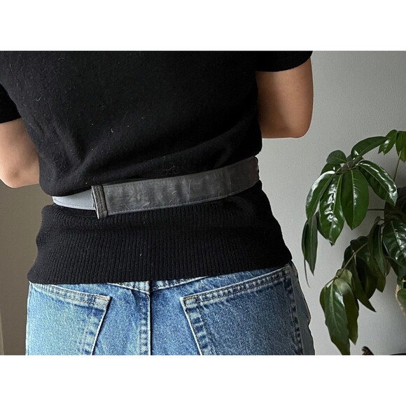 vtg 80s silver braided rope belt Ginnie Johansen knotted fisherman macrame - Picture 5 of 6